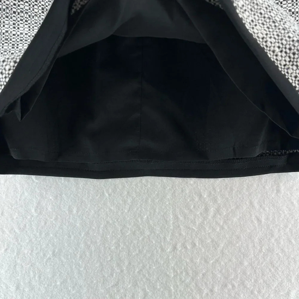 White House Black Market Skirt Sz 10 Tweed Pencil Mini Cotton Blend Black/White - Picture 3 of 6